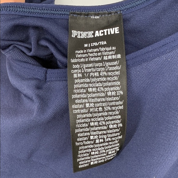 NWT VICTORIA’S SECRET PINK BLUE SEAMLESS WORKOUT ONESIE, SIZE M - Picture 5 of 7